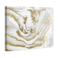 Абстрактно Платно За Стена Принтове 'Марбелизиран Ден На Красотата' Кристали-Бяло, Златно